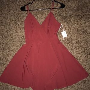 Formal Mauve V-Neck Dress